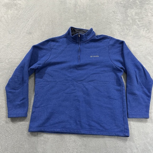 Columbia 1/4 Zip Sweatshirt Men L Blue Long Sleeve Normcore - Picture 1 of 7